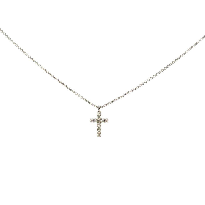 Petite Diamond Cross - White Gold & Diamond