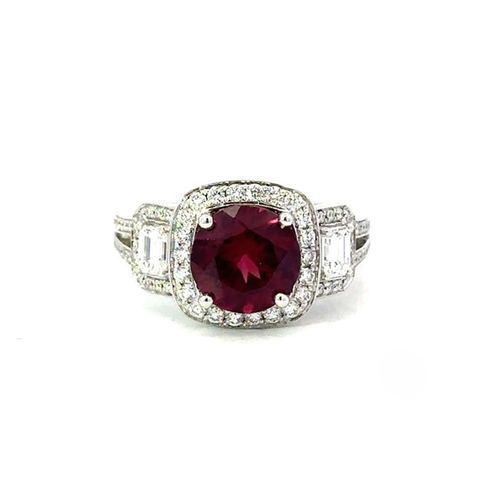 Diamond & Rhodolite Garnet Ring