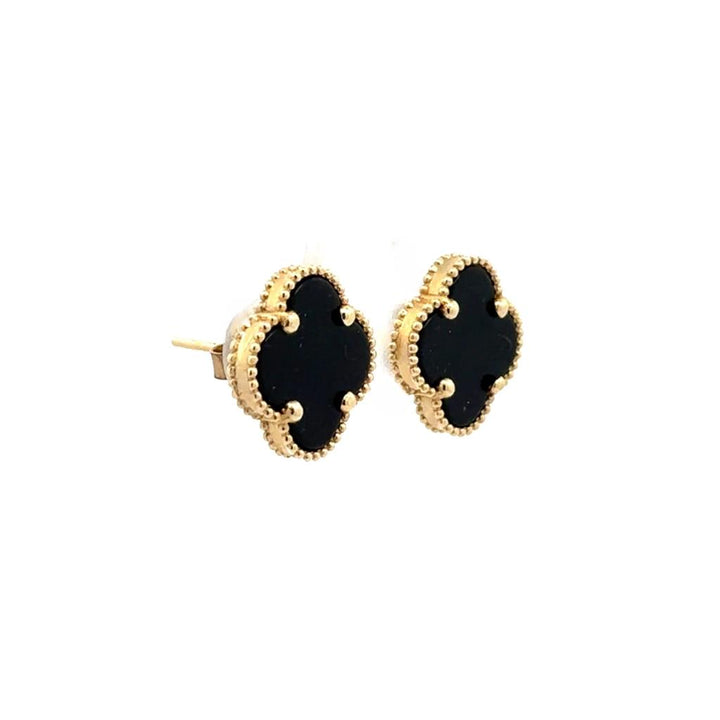 Onyx Clover Earrings