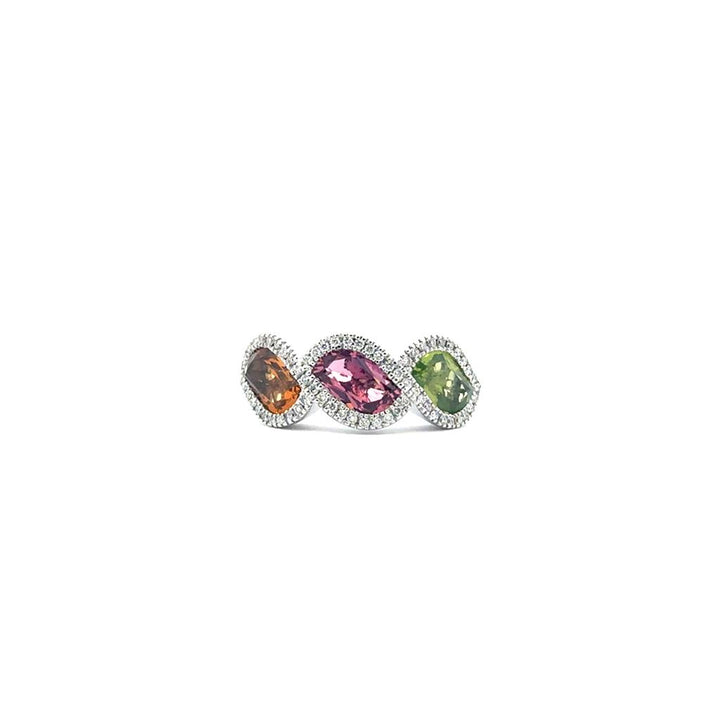 Citrine, Tourmaline and Peridot Ring