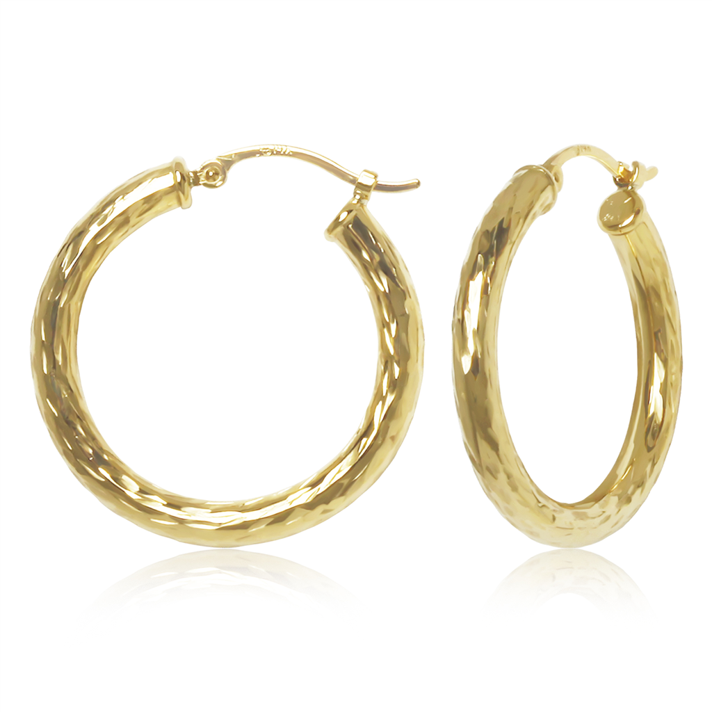 Patterned Gold Hoops