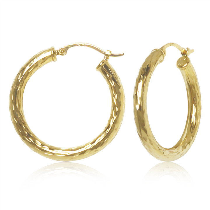 Patterned Gold Hoops