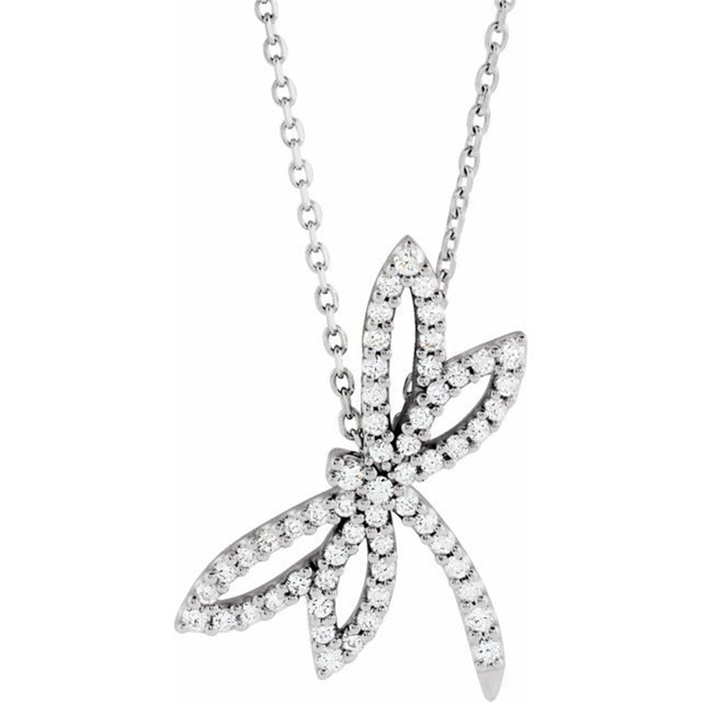 Diamond Dragonfly Pendant