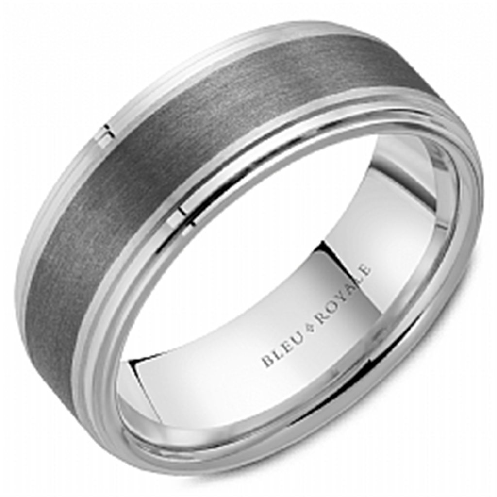 White Gold and Tantalum Wedding Band