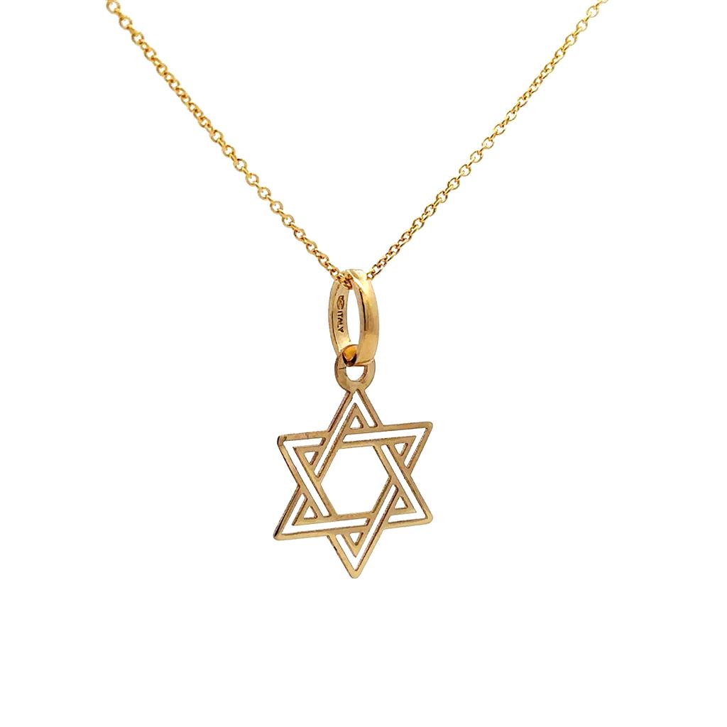 Yellow Gold Star of David on Chain