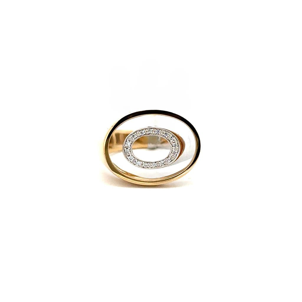 Two-Tone Gold and Diamond Fashion Ring