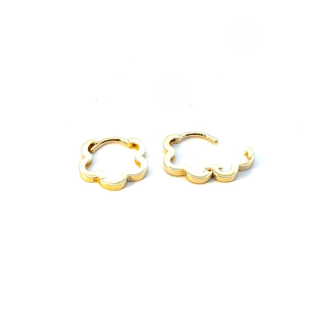 Yellow Gold Wavy Small Huggies