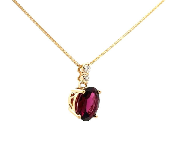 Rhodolite Garnet and Canadian Diamond Pendant