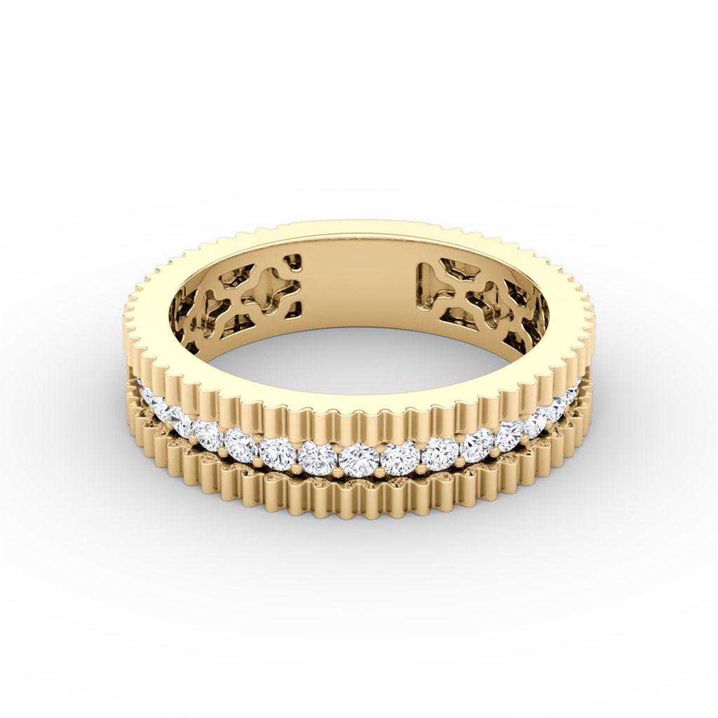 Ridged Diamond Ring
