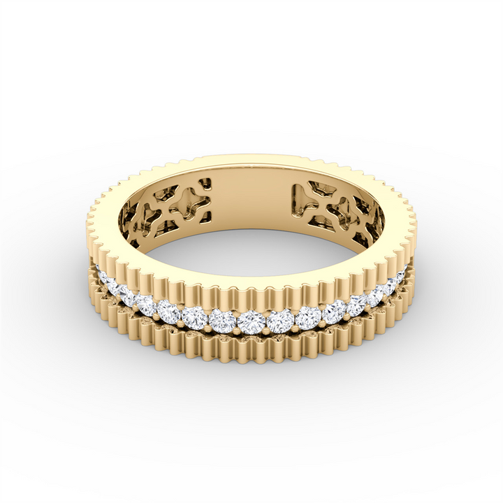Ridged Diamond Ring