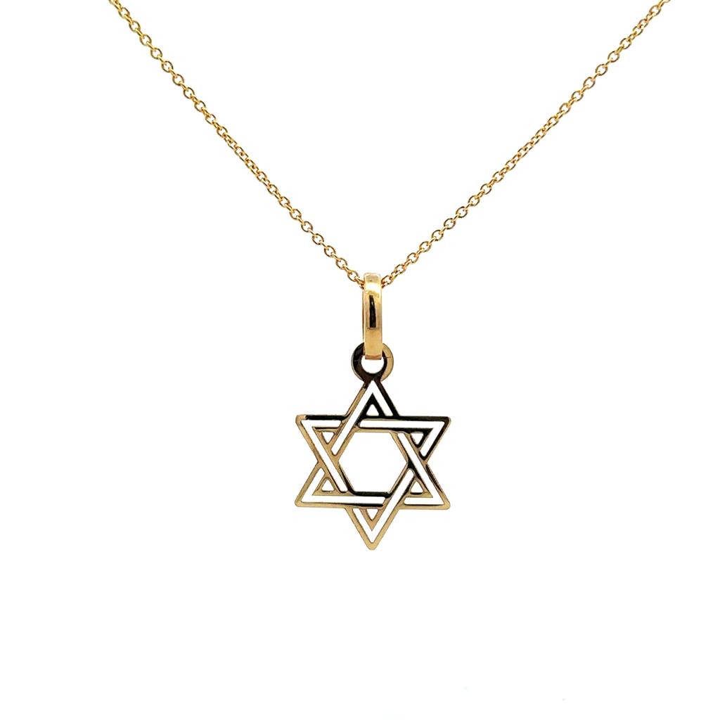 Yellow Gold Star of David on Chain