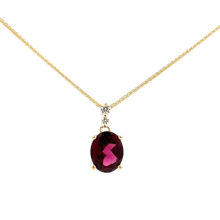 Rhodolite Garnet and Canadian Diamond Pendant