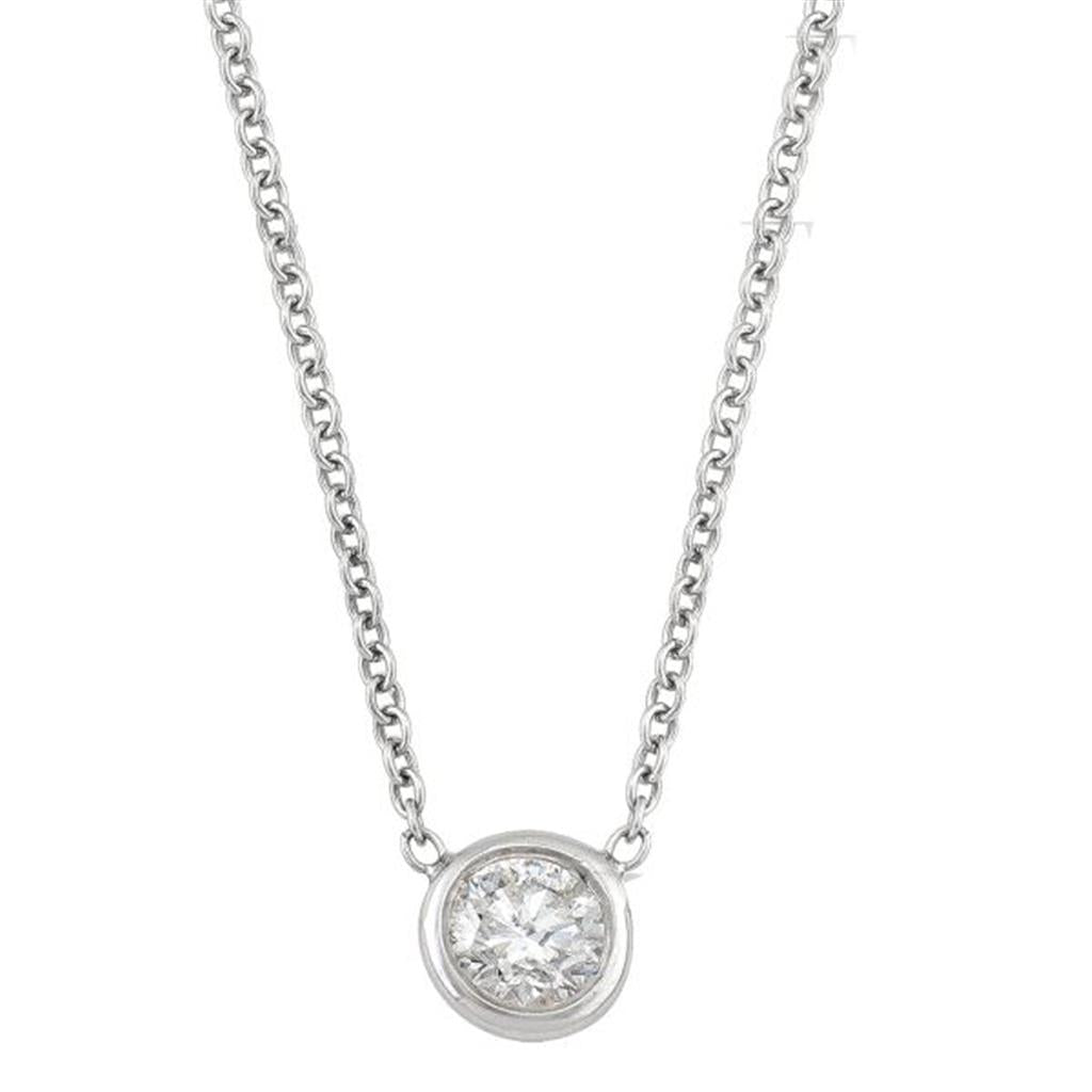 White Gold Solitaire Diamond Pendant