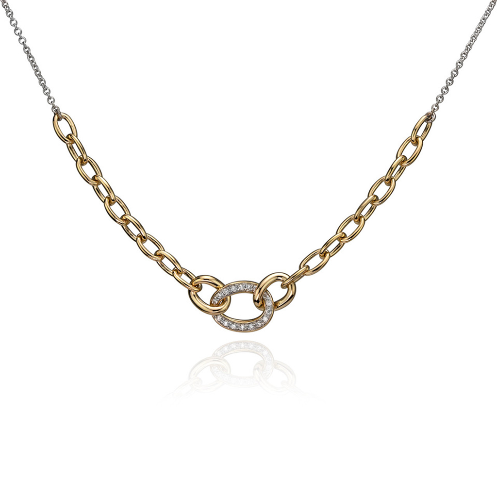 Gold and Diamond Cable Necklace