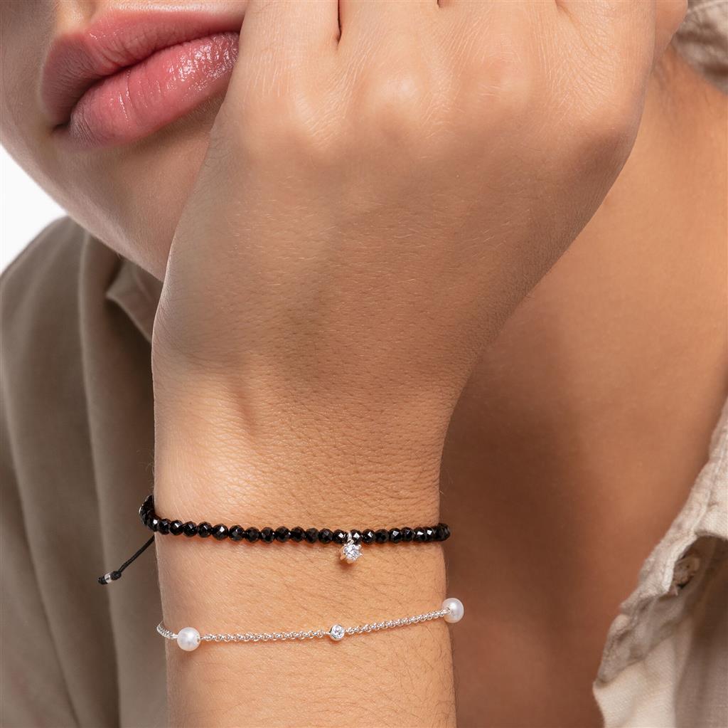Silver, CZ and Pearl Bracelet