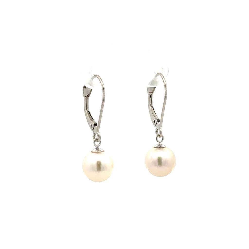 White Gold Akoya Pearl Earrings