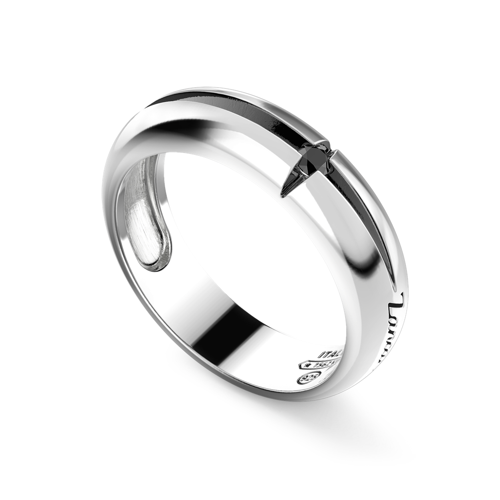 Silver & Black Spinel Ring