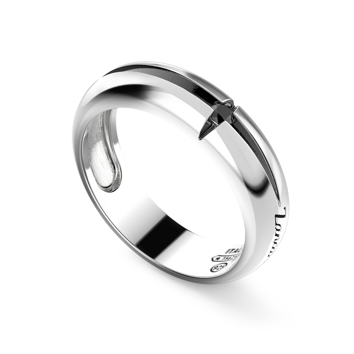 Silver & Black Spinel Ring