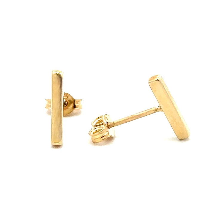 Yellow Gold Bar Studs