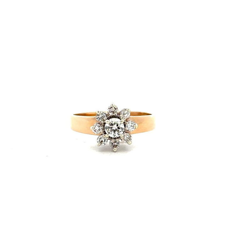 14K Gold & Diamond Cluster Ring