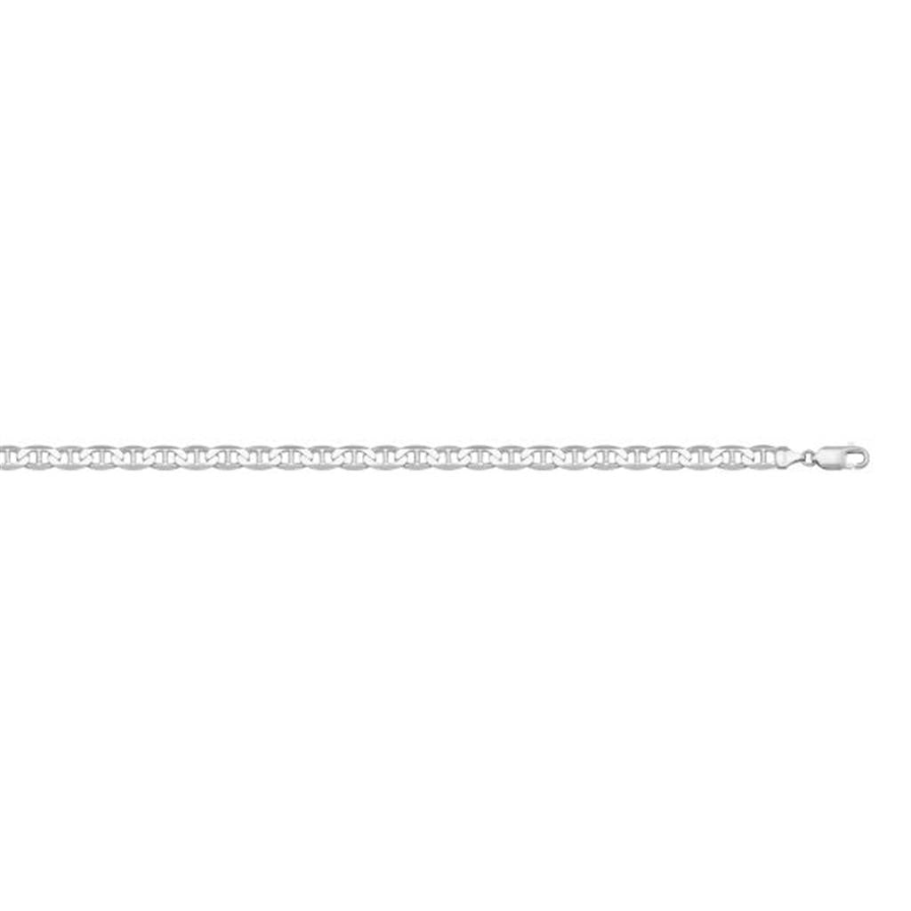 White Gold Anchor Link Chain - 18 Inches