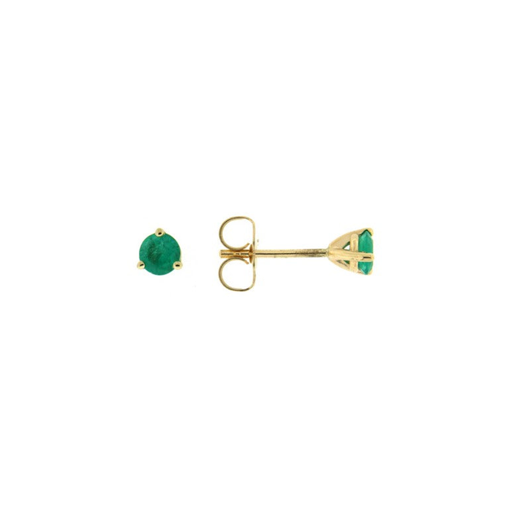 Round Emerald Studs