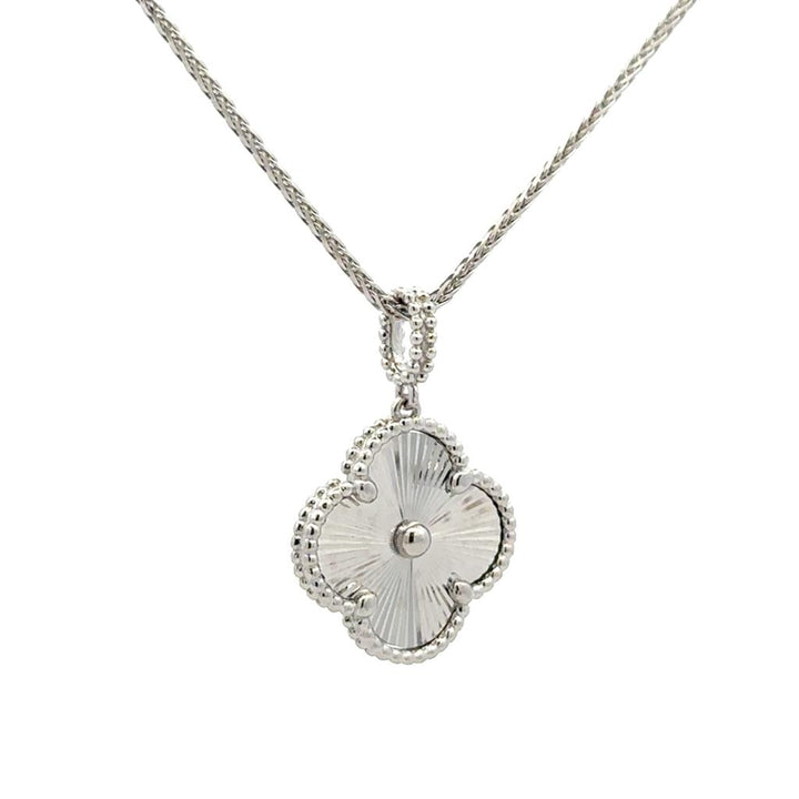 White Gold Clover Pendant