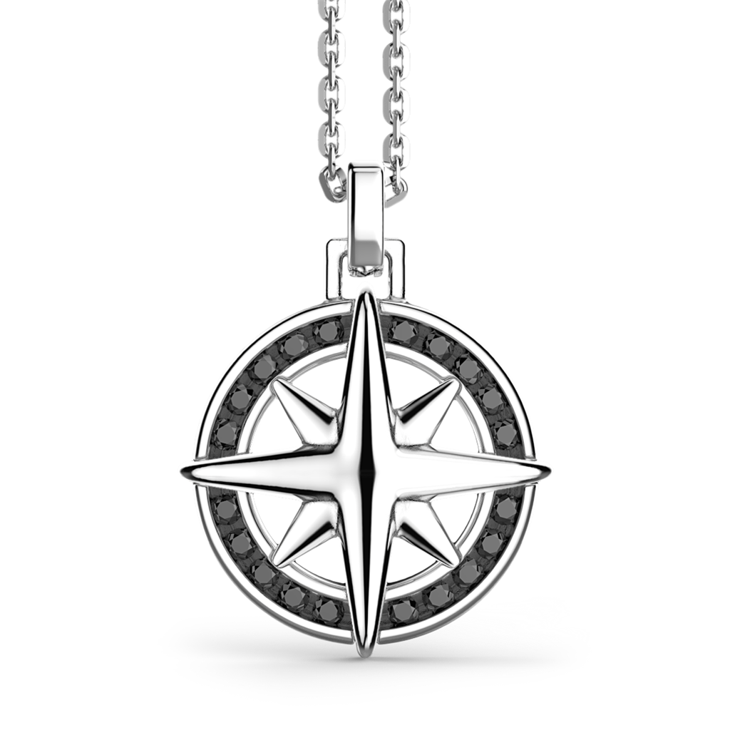 Compass Rose Pendant With Chain