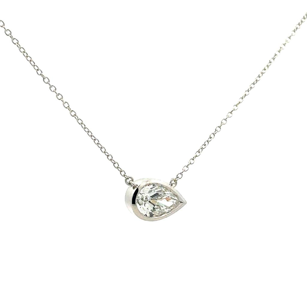 Pear-Shaped Pendant - White Gold