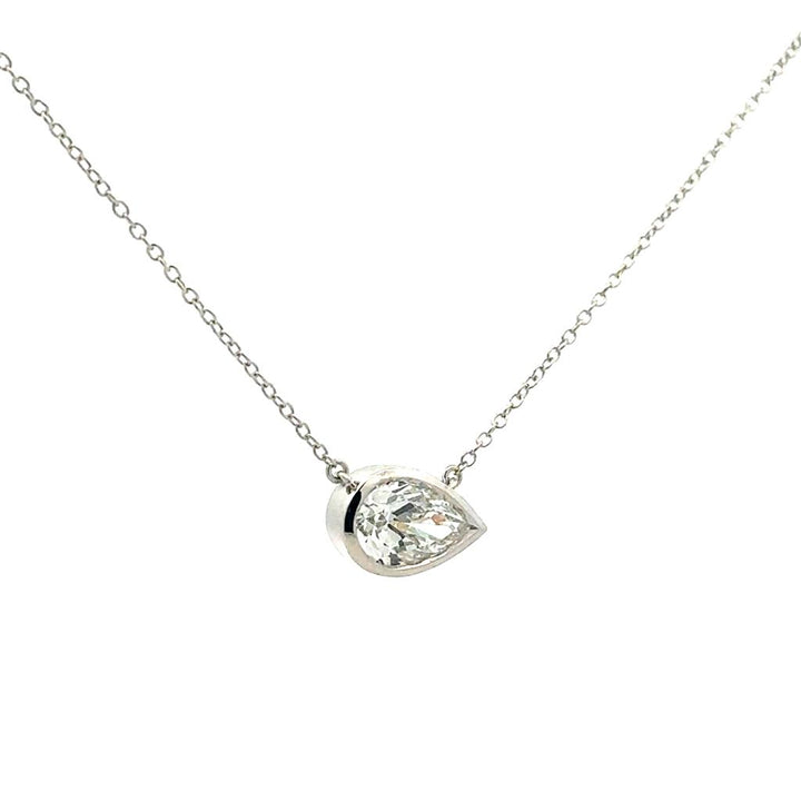 Pear-Shaped Pendant - White Gold