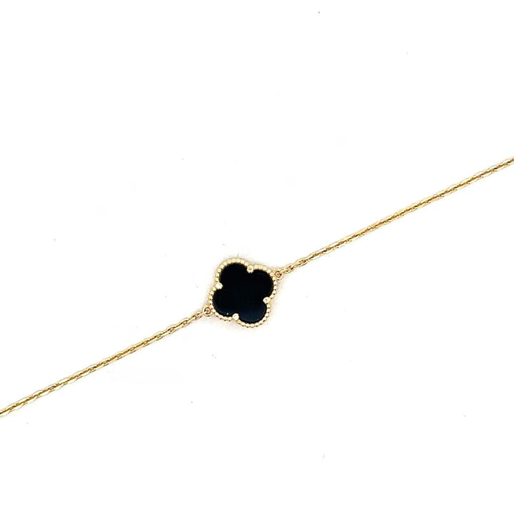 Gold & Onyx Clover Bracelet