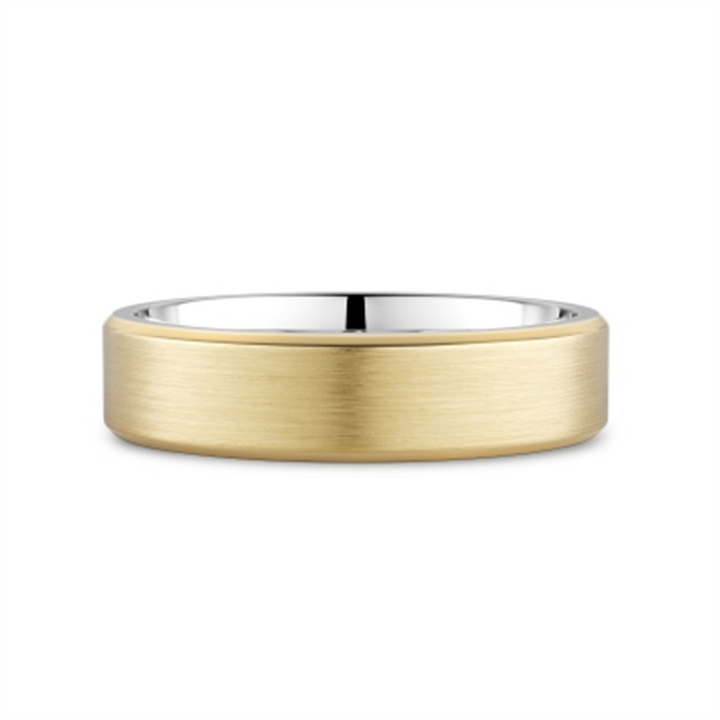 Square Edge Yellow Gold & Silver Band