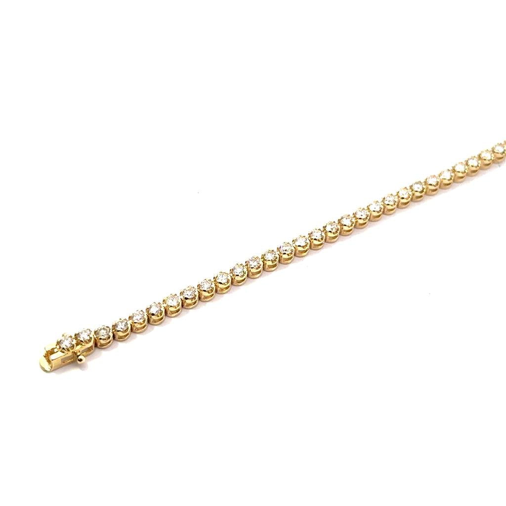 Yellow Gold Tennis Bracelet - 2.07 ct