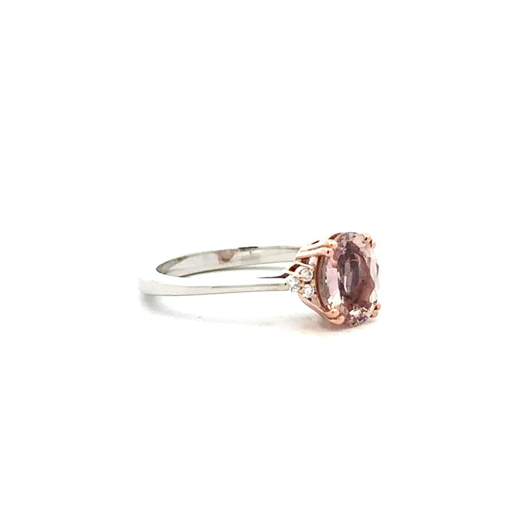 Pink Sapphire & Diamond Ring