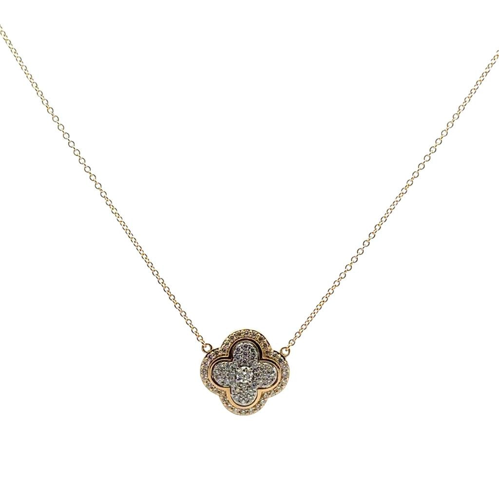 Clover-Shaped Diamond Pendant