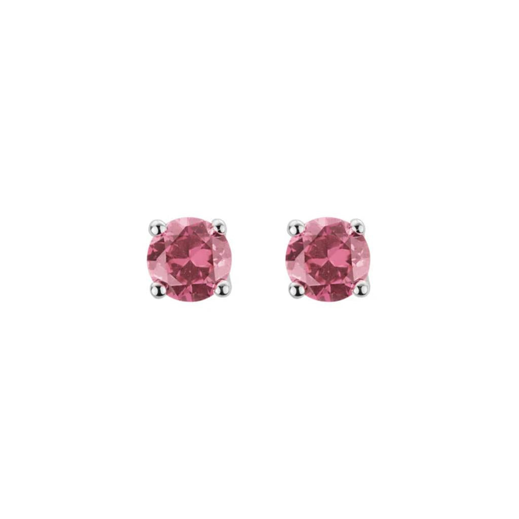 White Gold and Pink Tourmaline Earrings