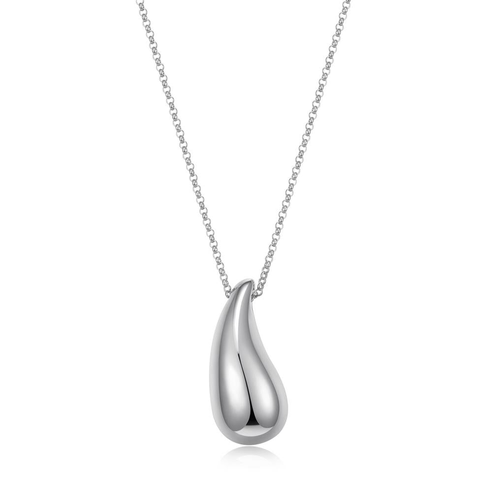 Sterling Silver Raindrop Pendant With Chain - 20 Inches