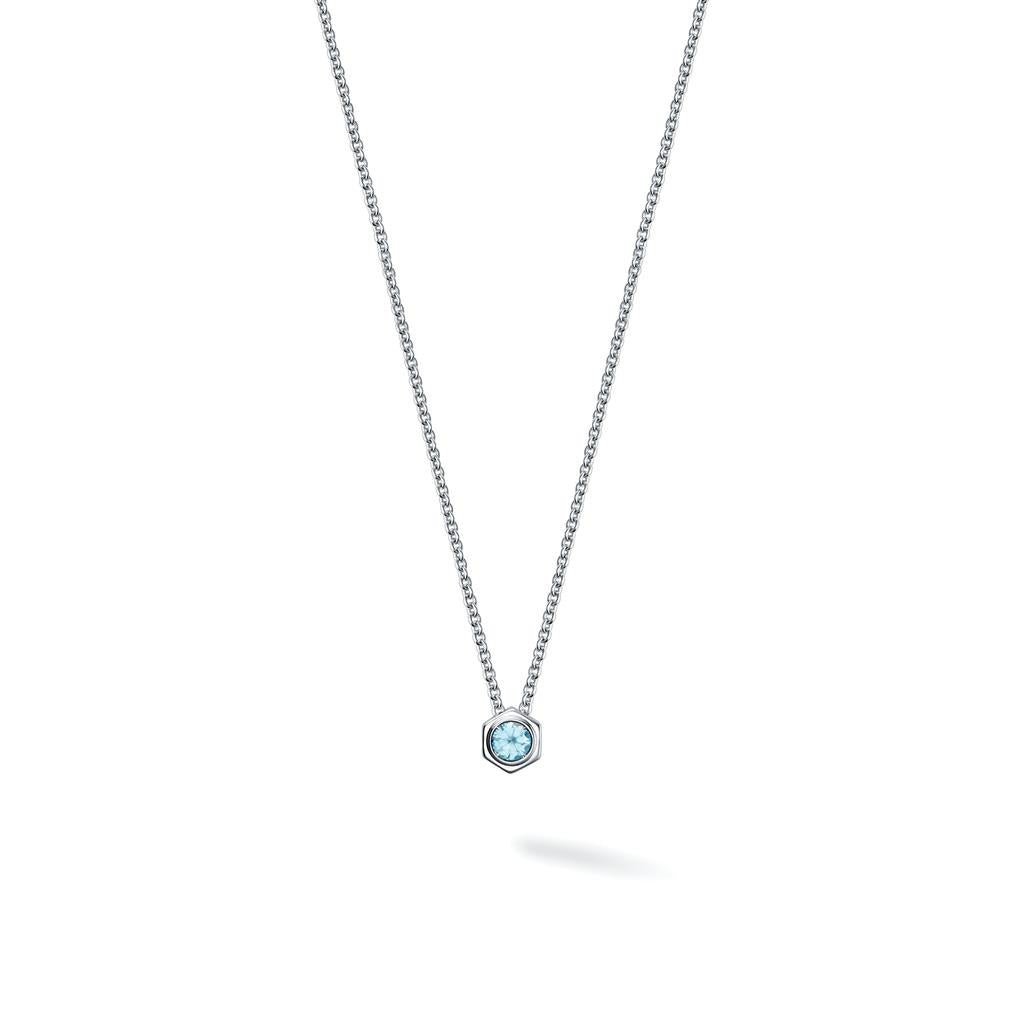 Birks Silver and Aquamarine Pendant - Davidson's Jewellers