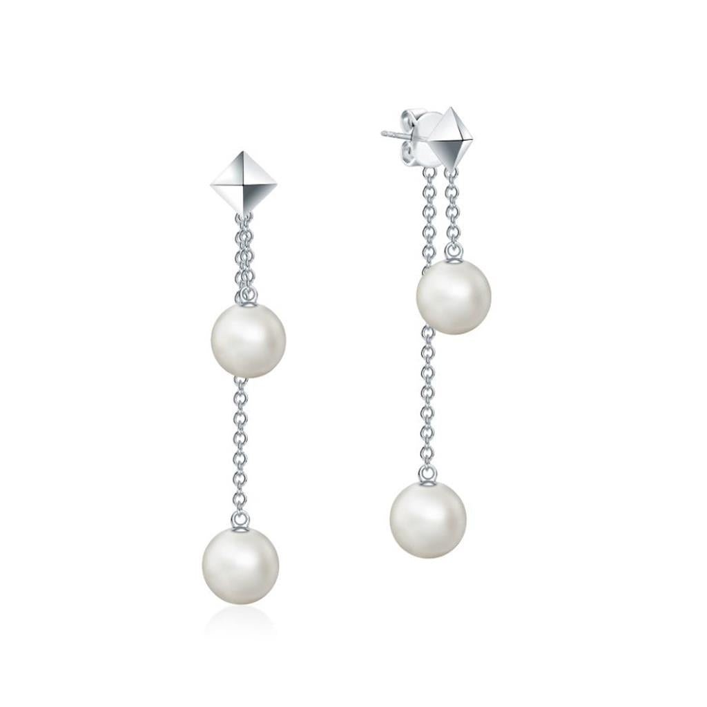 Birks Silver Rock & Pearl Earrings - Davidson's Jewellers