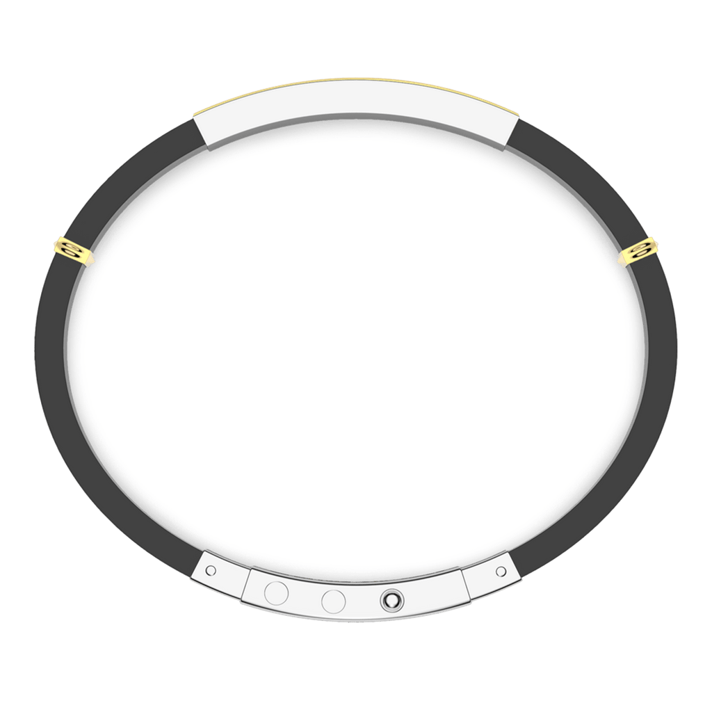 Black Silicone and Silver Bracelet - Davidson's Jewellers