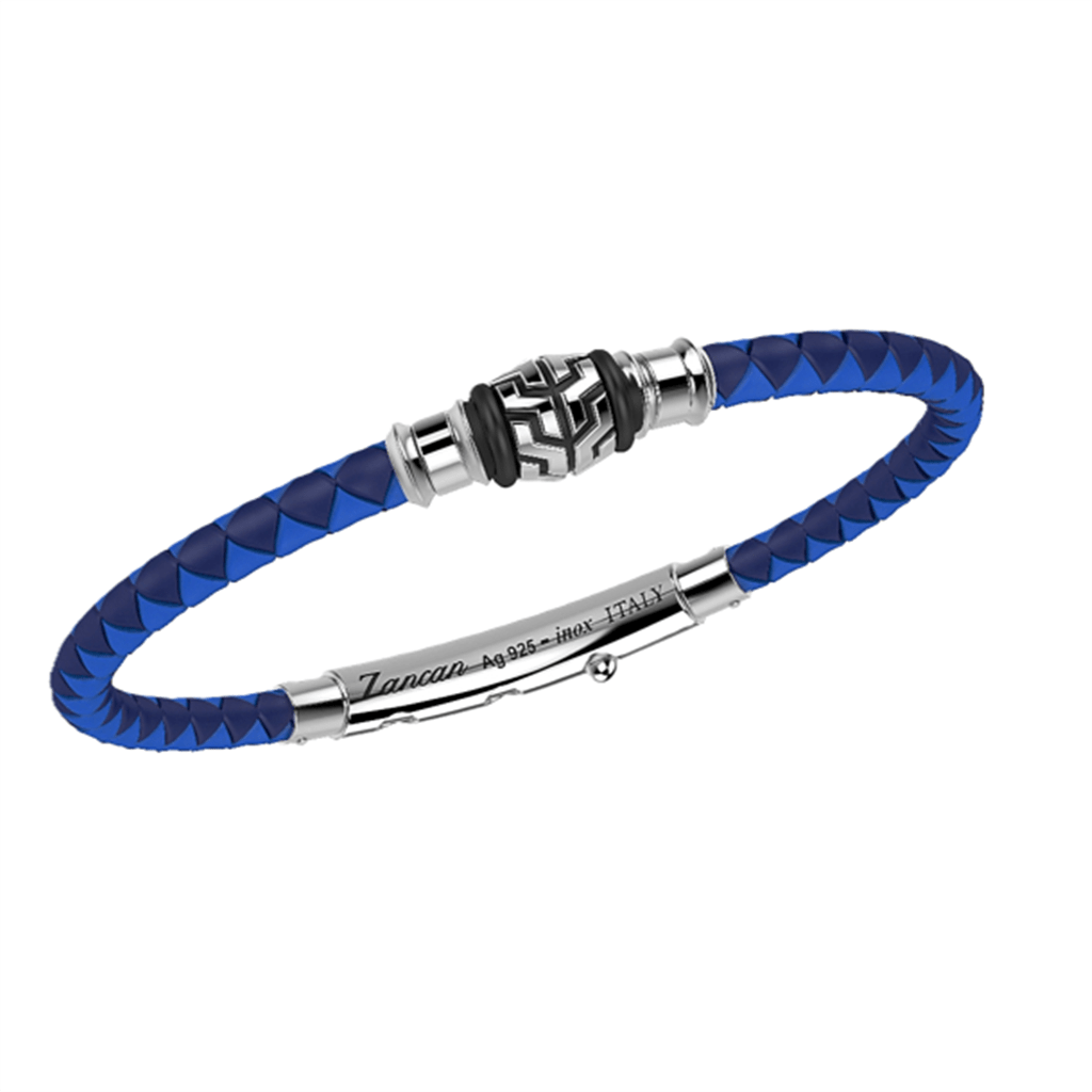 Blue Silicone & Silver Bracelet - Davidson's Jewellers