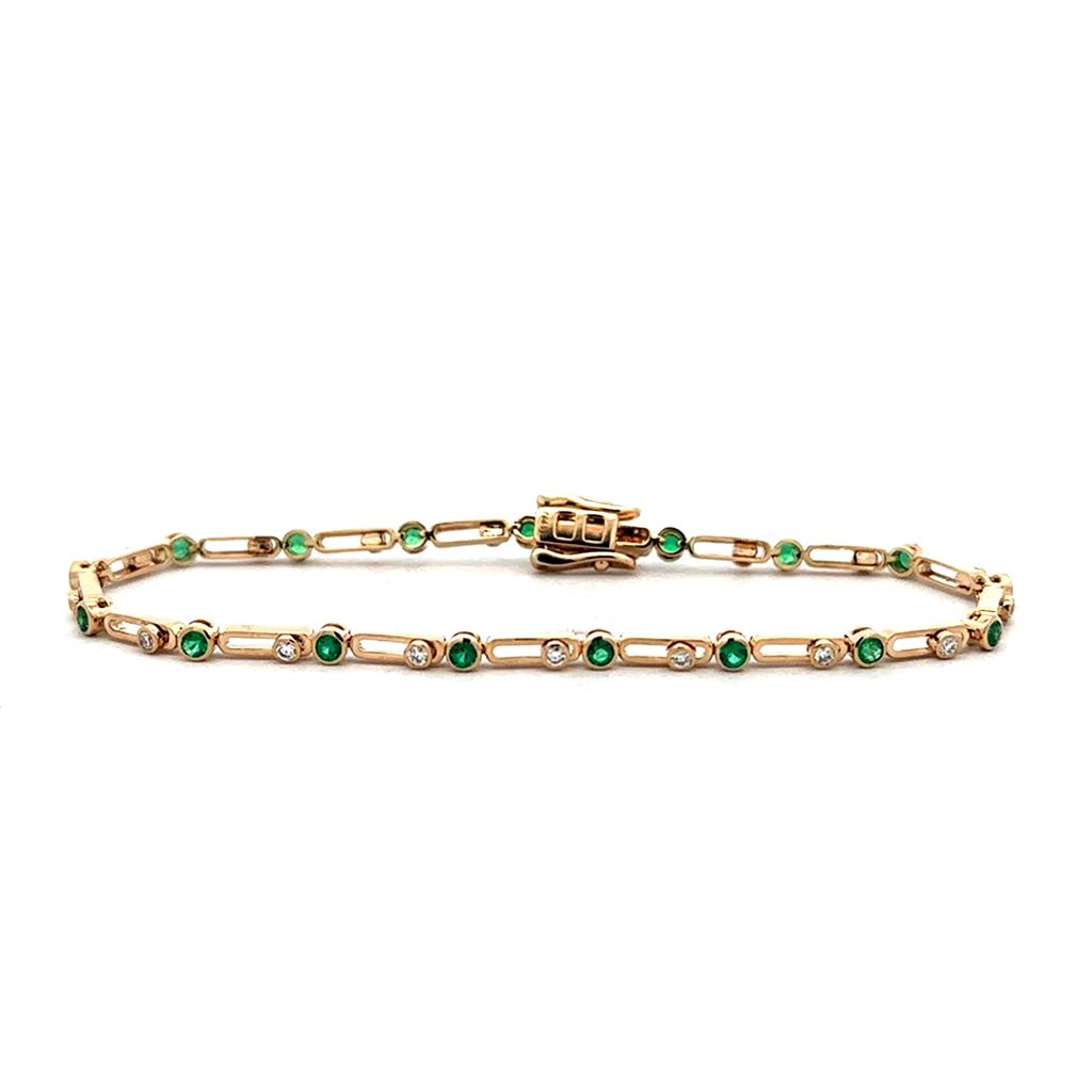 Emerald & Floating Diamond Bracelet