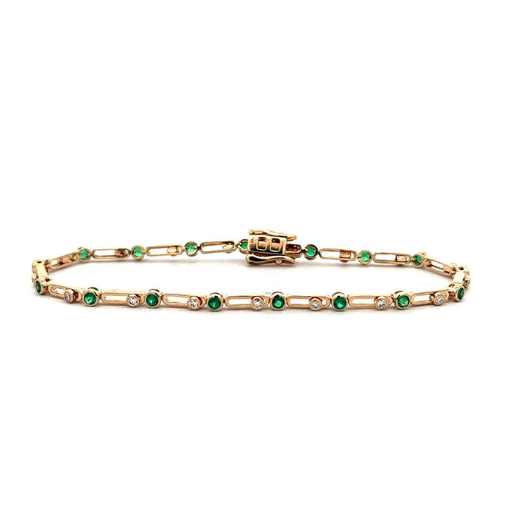 Emerald & Floating Diamond Bracelet