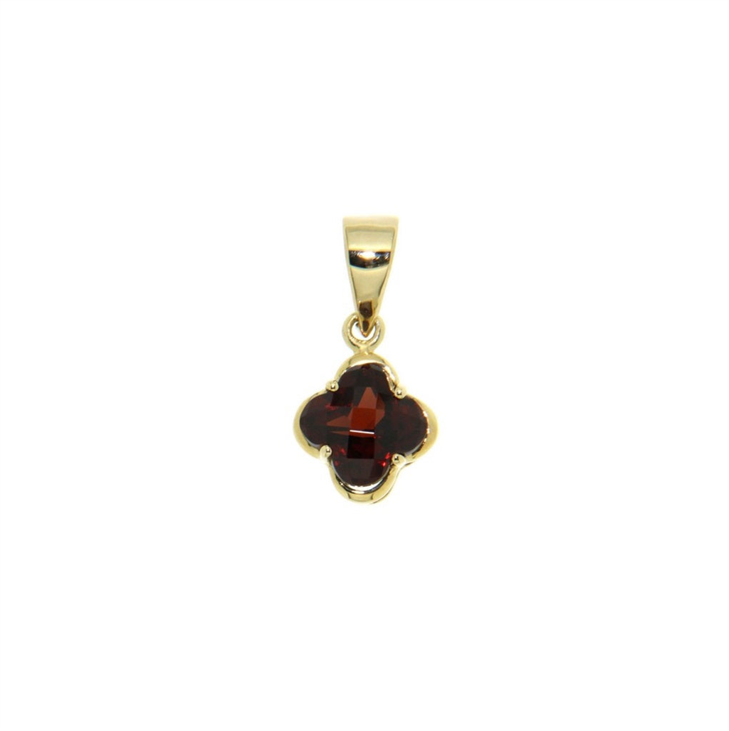 Clover-Shaped Garnet Pendant