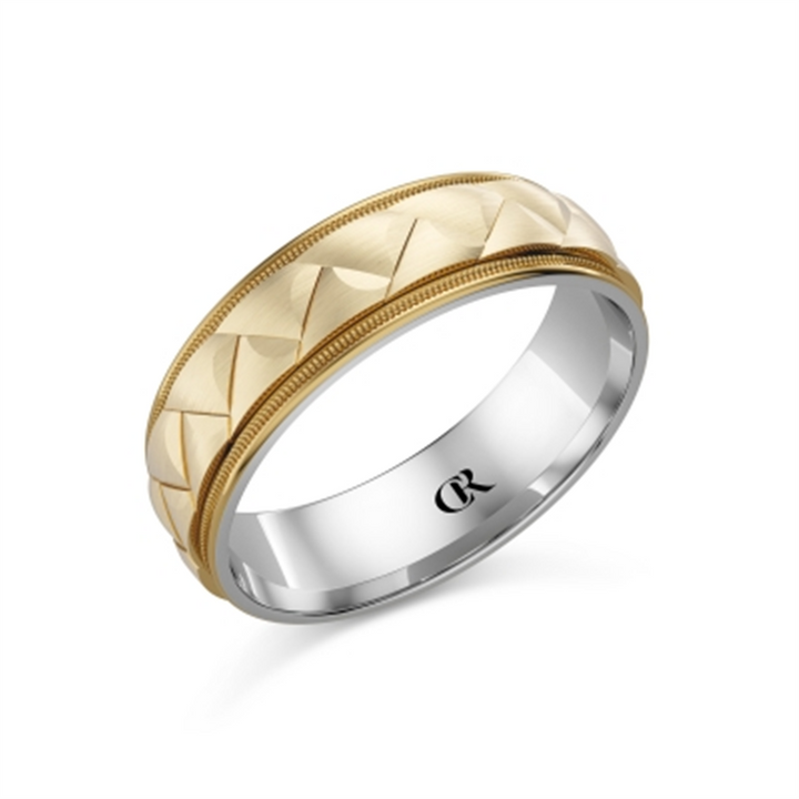 Braided Top Gold & Silver Wedding Band