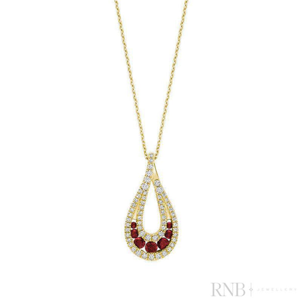 Pear-Shaped Ruby & Diamond Pendant