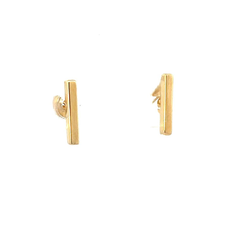 Yellow Gold Bar Studs