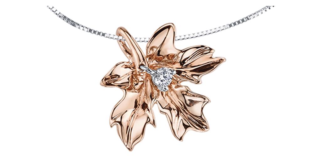 Maple Leaf Diamonds Pendant