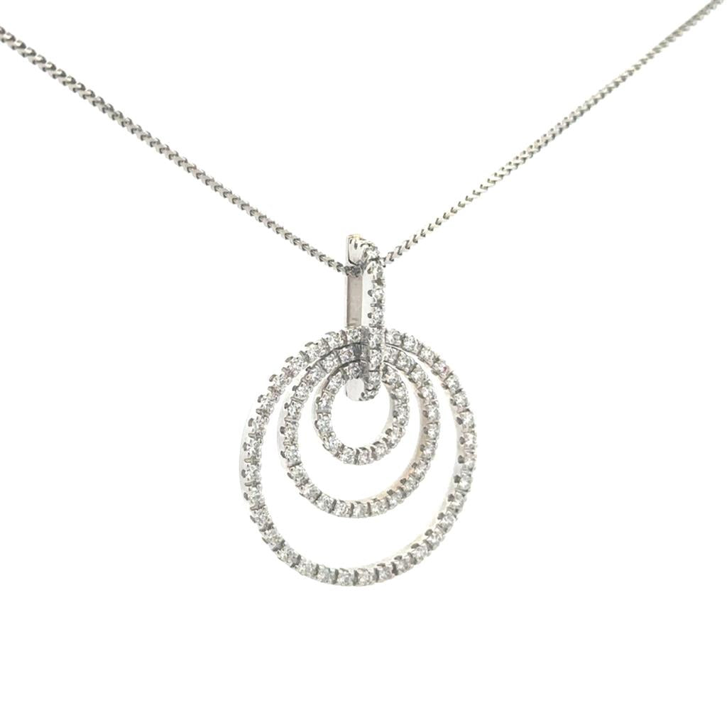 White Gold & Diamond Circle Pendant