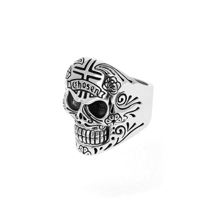 Sterling Silver Carved Skull Ring